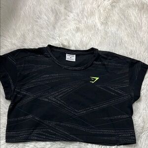 Gymshark Black and Neon Green Kids Tee